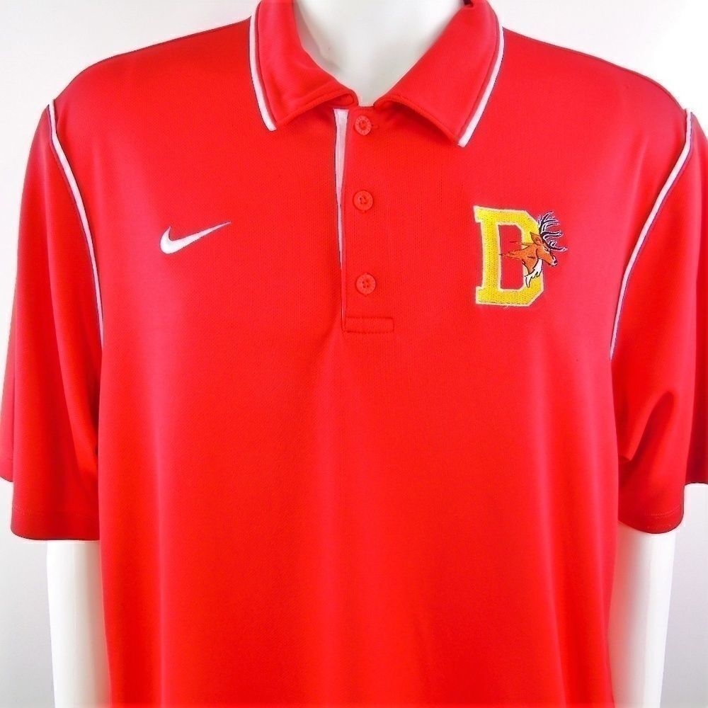 Nike Golf Dr-Fit Deer D Embroidery Mens Red Polo